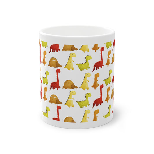 Roar into Your Day Mug with Playful Dinosaurs Print